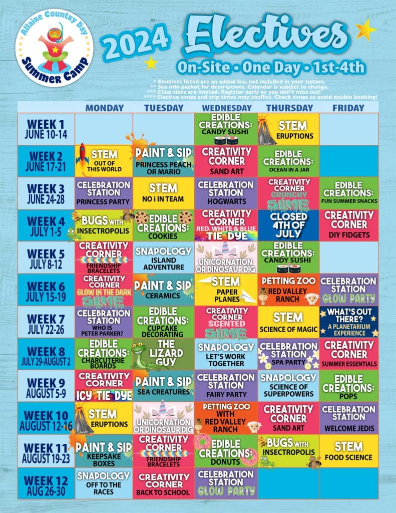 1st4th Grade Electives Allaire Country Day